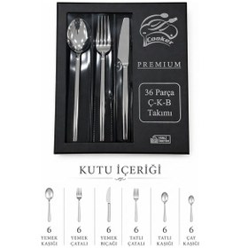 Resim Cooker Premium 36 Parça Çatal Kaşık Bıçak Seti Ckr3595 Gümüş 