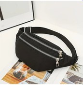 Resim Willowhaven Siyah Unisex Tek Renkli Bel Çantası, Sporcu Crossbody Omuz Çantası, Seyahat Sırt Çantası Siyah 