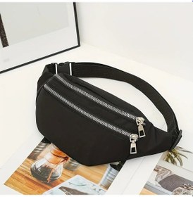 Resim Willowhaven Siyah Unisex Tek Renkli Bel Çantası, Sporcu Crossbody Omuz Çantası, Seyahat Sırt Çantası Siyah 