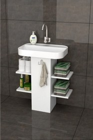 Resim PRADEMO Banyo Dolabı | Düzenleyici Dolap | Banyo Düzenleyici Raflar | Lavabo Altı Kapama Kutusu 