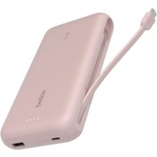 Resim Belkin BoostCharge Powerbank, 20K Entegre Kablolu Taşınabilir Güç Kaynağı, 30 W Hızlı Şarj, USB-C 