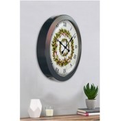Resim Bahat Salon Ofis Duvar Saati Gri Metal Çerçeve 36 Cm 