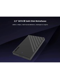 Resim Nevamel® Hıksemı HS-HUB-MHB201 Usb3.0 25" Disk Kutusu. (Ssd ve HDD Destekler 5gbps Siyah Win Mac-Os Linux ANDROID)(1923) 