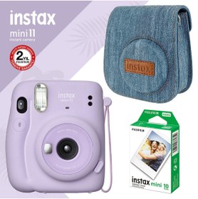 Resim Instax mini 11 Lila Fotoğraf Makinesi ve 10x3 Özel Filmli Hediye Seti 
