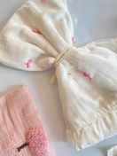 Resim Pink Bow Muslin Blanket 