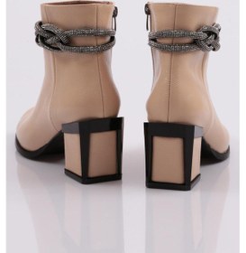 Resim Dgn 890-22k Kadin Simli İp Detayli Topuklu Bot 890-1922-R10815 Ten Rengi 