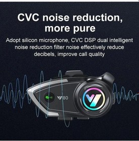 Resim Y80 Motosiklet Kask Kulaklık Intercom Işıklı Motorsiklet Interkom Diğer 