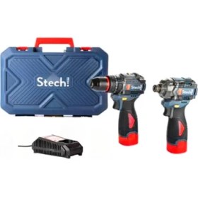Resim Stechend SXS202 Mini Set Darbeli Akülü Vidalama 2 Adet 2 Ah Li-on Akü ile Yüksek Tork 
