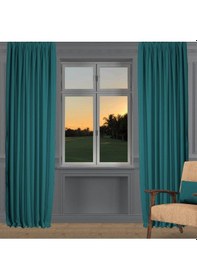 Resim Petrol Ada Fon Perde Normal Pile 1'e 2,5 Pile-petrol Petrol 