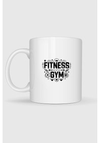 Resim Fitness Gym Baskılı Kupa Bardak beyaz 