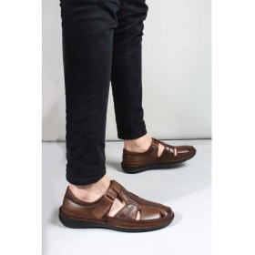 Resim Fast Step Hakiki Deri Erkek Klasik Sandalet 662MA119B 