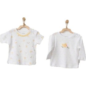 Resim Andywawa Kız Bebek Civciv Desenli Beyaz Tshirt Ac21577 001 