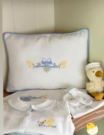 Resim Little Chick Civciv Dekoratif Bebek Yastığı - Mavi / Fırfırlı 