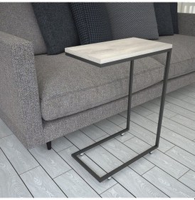 Resim Callen Yan Sehpa & Tekerlekli Servis Sehpası Metal Deniz Meşe 