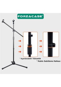 Resim 360 Döner Profesyonel Metal Mikrofon Standı 170 Cm - Fc1075 