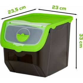 Resim Porsima 1506 Yeşil 2'li Çok Amaçlı Plastik Patates Soğan Sarımsak Saklama Kutusu 12 l 