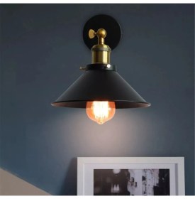 Resim Mediterian Vintage hareketli siyah okuma lambası, şık ve fonksiyonel yatak başı dekorasyonu 