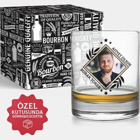 Resim Fotoğraflı Kişiye Özel Viski Kadehi Şık Kutulu 