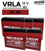 Resim Micron 12v 24 Ah Japon Teknoloji Vrla Jel Akü (7 KG 04/2023 TARİHLİ) 5 Adet E Bike Motor Aküsü 