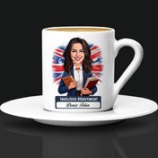 Resim Kadın İngilizce Öğretmeni Karikatürlü Kahve Fincanı 