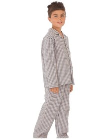 Resim The Nuba The Don Bej-Lacivert Ekose Desenli Erkek Çocuk Pijama Takımı (9-1 
