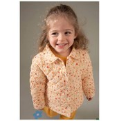 Resim Defacto Kız Bebek Çiçek Desenli Kapitoneli Düğmeli Mevsimlik Ceket Mont X4594a222spog272 Defacto