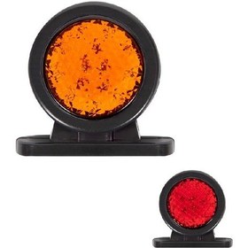 Resim Mini Düz Lamba Petekli Cam 18 Led'li 70mm 12v-24v Sarı - Kırmızı - Fr0142-yr 