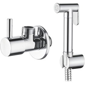 Resim RCYAPI Spiralli Taharet El Duşu Ve Musluk Seti Tuvalet Wc Duş Spreyi Shattaf Taharetmatik ( % 100 Pirinç ) 