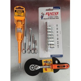 Resim Rico 1/4 Lokma E Diş Sıçan Fare Diş Seti Takımı 1/4 Lokma Cırcır Kolu Kontrol Kalemi Hediyemiz 