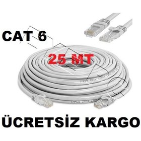Resim EYEPC Ethernet Kablosu Cat6 25 Metre M Internet Kablo Modem Pc Arası 