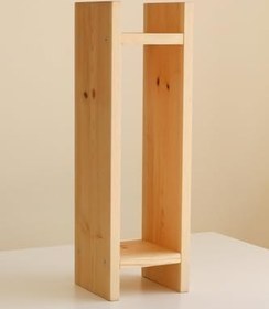 Resim Doğal Ahşap Dergilik, Çiçeklik, Kitaplık, Dekoratif Raf 3 Farklı Ölçü 75 cm 60 cm 45 cm İki Raflı (büyük) 