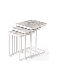 Resim Mermer Desen C Zigon Sehpa 3'Lü Mdflam Desenli Renkli (483367306) 