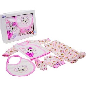 Resim 5 Parça Hastane Çıkışı Kız Bebek Giyim Pembe Panda Pembe 