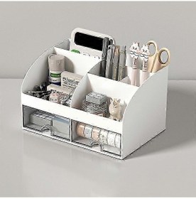 Resim Ganzhoushop Çok Fonksiyonlu Masaüstü Düzenleyici Çekmeceli Kalemlik Kırtasiye Düzenleyici Ofis Büyük Kapasiteli P 