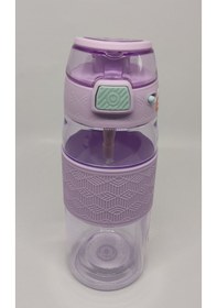 Resim Shotay St-7202 600ml Tritan Mor Şeffaf Matara Taşıma Aparatlı Mor 