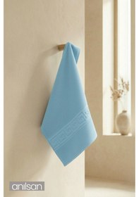 Resim Mavi Greek El Havlusu - 50x90 Cm, 225 Gr, %100 Pamuk, Spa Ve Otel Havlusu, Günlük Kullanıma Uygun Mavi 