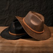 Resim 1 adet Vintage Amerikan Batı Kovboy Şapkası, Tek Renkli, Örgülü Aksesuarlı, Distressed Parlak Yünlü Şapka Erkek ve Kadınlar için, Günlük Giyim, Partiler ve Plaj Etkinlikleri için Mükemmel, Moda ve Çok Yönlü, Polyester Elyaftan Yapılmış, Esnek Değil, Hafif, Dokuma Zanaatkarlığı, Tüy Yok, Dekoratif Rastgele Aksesuar 