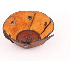 Resim Perlotus Deri El Yapımı Deri Kahverengi Çerez Kasesi-1 Adet 