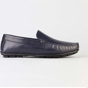 Resim Dikişli Hakiki Deri Lacivert Erkek Loafer - 41 