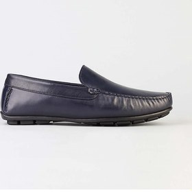 Resim Dikişli Hakiki Deri Lacivert Erkek Loafer - 41 