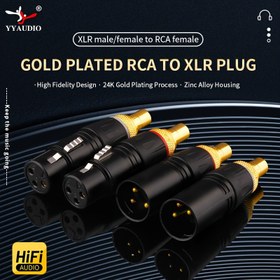 Resim YYAUDIO RCA Dişi - XLR Erkek/Dişi Adaptörü - TV ve Hoparlörler için Yüksek Kaliteli Ses Bağlantısı 