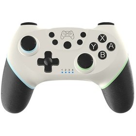Resim Beyaz Sol Mavi Sağ Yeşil Bluetooth Oyun Kolu, Çift Motor Titreşimi Ve 6 Eksenli Hareket Algısı İle Switch/switch Lite Uyumlu 