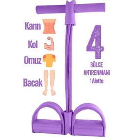 Resim Body Trimmer Mekik Kürek Çekme Bel İnceltme Aleti Evde Spor Lastikli Egzersiz Lastiği Mor 
