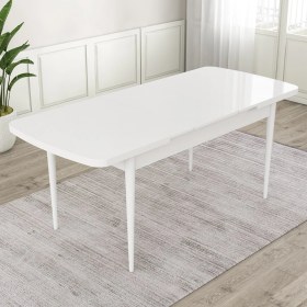 Resim Canisa Concept Lia Serisi Beyaz Açılabilir 80 x 132 cm Yemek Masası Takımı Beyaz Masa ve 4 Sandalye 