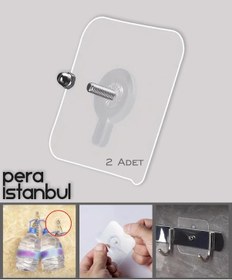 Resim 2 Adet Süper Güçlü Şeffaf Vidalı Çerçeve Askısı Resim Kancası Kendinden Yapışkanlı Şeffaf Yapışkan 