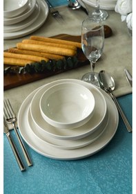 Resim Heda Porselen Rüya Kırık Beyaz 24 Parça 6 Kişilik Porselen Yemek Takımı 