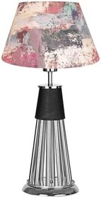 Resim vinner Orleans Krom Kaplama Metal Çubuklu Özel Tasarım Metal Abajur - Red Mixed Desenli VNRORLEANSKROMLMD014 
