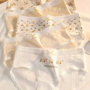 Resim 5 adet Kadın Orta Yükseltilmiş Çiçek Desenli İç Çamaşırı - Sevimli Kelebek ve Çiçek Tasarımı, Nefes Alabilen Rahat Külotlar, Yay Detayları ile, Yumuşak Beyaz Günlük Kıyafet için, Rahat İç Çamaşırı, Eğlenceli İç Çamaşırı, Yumuşak Kumaş İç Çamaşırı 