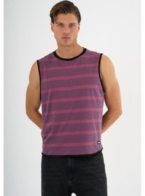 Resim Alexander Gardi Bisiklet Yaka Çizgili Kolsuz T-shirt Pembe 