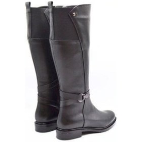 Resim Venüs 20741k Düz Topuk Fermuarlı Klasik Deri Kadın Çizme Siyah 